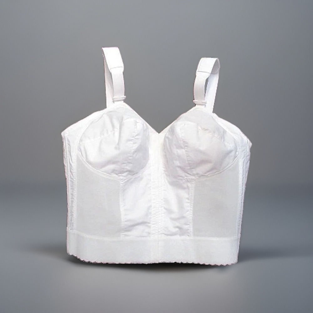 Vtg Exquisite Longline Bra Size 42C Boned Comfort Straps Corset Tradwife USA